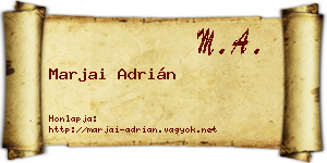 Marjai Adrián névjegykártya